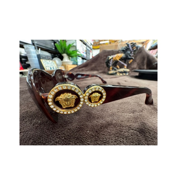 Versace Accessories - Versace Tortoise Rhinestone Sun Glasses EUC